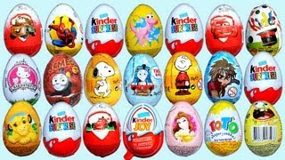 21 Surprise Eggs Kinder Surprise Kinder Joy Disney Pixar Cars 2 Thomas amp Friends Spongebob [upl. by Hull271]