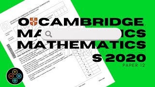 O Level Add Math May June 2020 Paper 12 403712 [upl. by Hahsi]