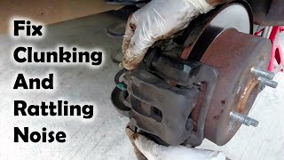 Fix Wheel End Rattling Noise  Clunking noise over rough roads  Easy brake service [upl. by Nylsirk]