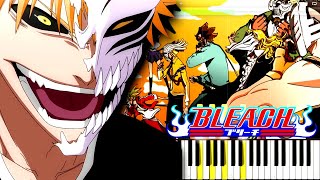 Bleach  Turn The Tables Hollow Ichigo Vs Vizards  Piano Tutorial [upl. by Haldan]