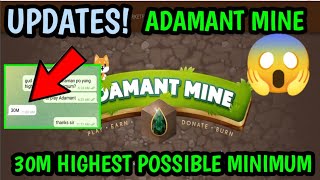 ADAMANT MINE UPDATES FOR JANUARY 20 2022 ADJUSTMENTS  MINIMUM TO PLAY AND BLOCK REWARDS [upl. by Novikoff]