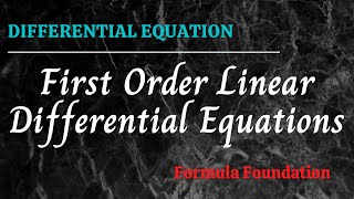 First Order Linear Differential Equations Concept and Example [upl. by Aretha]