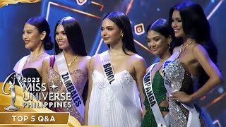 Top 5 Question and Answer Round  Miss Universe Philippines 2023 [upl. by Dorison323]