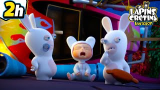 Les Lapins Crétins Invasion 🐰  Les Lapins BabySitters  Compilation 2H  Nouveaux Episodes HD [upl. by Beeson]