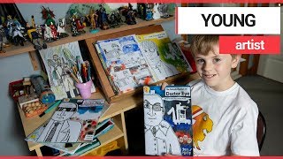 Tenyearold comic book fan sells his creations around the world  SWNS TV [upl. by Ludewig]