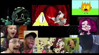 Crossover reacts to gravity falls bill cipher defeat alternate ending creepypasta [upl. by Lebasiairam]