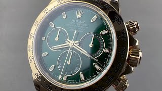 Rolex Daytona Green Dial Yellow Gold 116508 Rolex Watch Review [upl. by Gram]