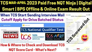 TCS NQT result score card how to check on websitetcs nqt score card [upl. by Koressa]