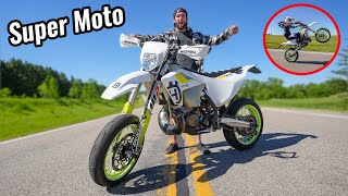 Wheelies on my New Super Moto Dirt Bike [upl. by Volpe]