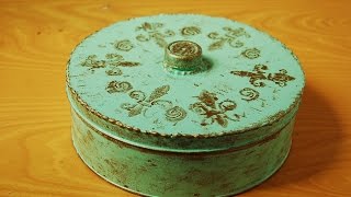 DIY Decorate Cookie Tin for storage  Home Décor [upl. by Esch787]