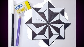 Circle Pattern  Geometrical Design in Circle  How To Drawing Circle Geometrical shape step by step [upl. by Evangelina]