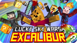 LUCKY BLOCKS SKY WARS EXCALIBUR  Exo Gona Sarinha Macundra y Luh en Minecraft [upl. by Philender]