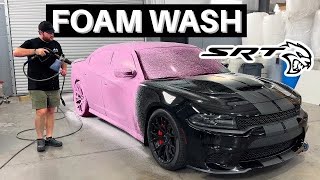 Hellcat Foam Wash Polish amp Coating  Dodge Charger Auto Detailing Satisfying ASMR [upl. by Ericka]