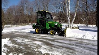 John Deere X748  Snow Plowing  20240323 [upl. by Rhoades]