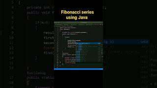 Print Fibonacci series by using Java programming javaprogram fibonacci coding viral shorts [upl. by Orual]