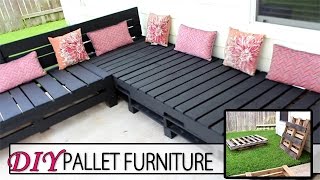 DIY Pallet Furniture  Patio Sectional [upl. by Eladnor839]