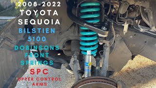 Ep 32 2nd Gen Sequoia  Bilstein 5100s Dobinsons C59720 Springs SPC Upper Control Arms [upl. by Nnayelhsa]