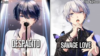 Collaboration Nightcore  Savage Love ✘ Despacito MashupLyrics [upl. by Doownil]