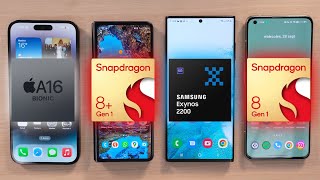 Apple A16 Bionic vs Snapdragon 8 Gen 1 vs Exynos 2200 y SD 8 Gen 1 ⚙️ MEJOR PROCESADOR 2022 [upl. by Odysseus]