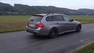 BMW e91 330d 3quot Edelstahl Auspuff mit Akrapovic Endrohrblenden mit Sound 350PS 800Nm [upl. by Mountfort]