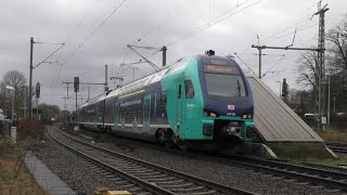 Bahnverkehr in Ahrensburg mit Br 112  Dostos Stadler KISS und Br 1463  Dostos [upl. by Aralc]