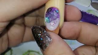 Aplicación en Polygel  French con encapsulado de concha nácar y gliters [upl. by Oringa]