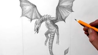 How to Draw a Dragon in Flight for Beginners [upl. by Armilda]