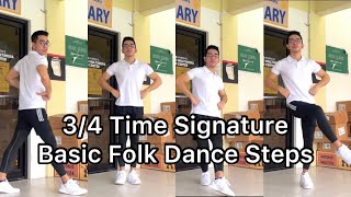 Basic Folk Dance Steps 34 Time Signature  Waltz Cross Waltz Etc [upl. by Ihsar]