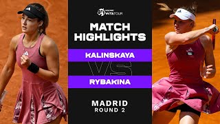 Anna Kalinskaya vs Elena Rybakina  2023 Madrid Round 2  WTA Match Highlights [upl. by Yrkcaz]