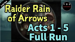 Rain of Arrows Raider Full Levelling run Acts 15 Path of Exile 319  320 [upl. by Iborian979]