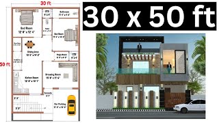 30x50 House Plan  30x50 House Design  30x50 House Plan With Garden  30x50 East facing House Plan [upl. by Mushro]