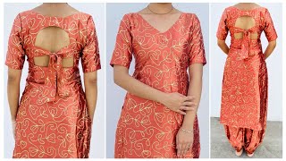 Alia Cut Kurti With Beautiful Back Design  Cutting And Stitching  Very And Simple Tutorial [upl. by Nnylyram]