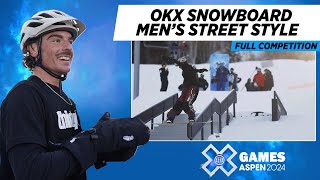 OKX Men’s Snowboard Street Style FULL COMPETITION  X Games Aspen 2024 [upl. by Ammadis15]