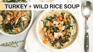 LEFTOVER THANKSGIVING TURKEY SOUP  cozy recipe [upl. by Edniya]