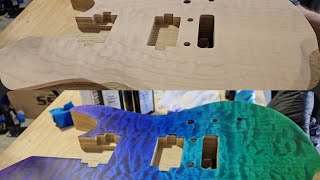 How to stain a guitar body with Angelus Leather Dyes In real time [upl. by Tivad570]