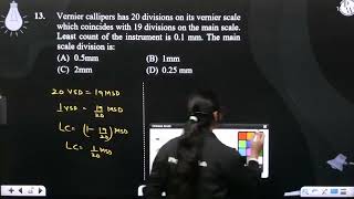 Vernier callipers has 20 divisions on its vernier scale which coincides with 19 divisions on the [upl. by Gunner]