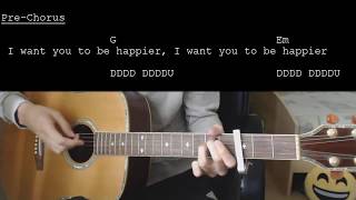 Marshmello Ft Bastille – Happier EASY Guitar Tutorial With ChordsLyrics [upl. by Imoyaba]