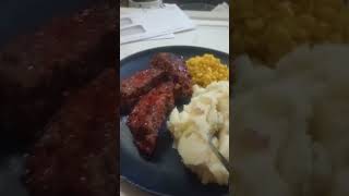 Meatloaf mashed potatoes and corn eating show mukbangcommunity foodie eatingshow eatingfood [upl. by Blain]