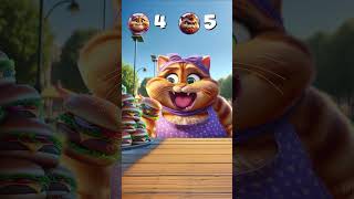 Grandma Cat  Hamburger Eating Champion funny game food cartoon [upl. by Enial]