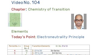 Chemistry of Transition Elements Electroneutrality Principle DrARMsChemistry [upl. by Llenrub]