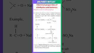 Addition of sodium bisulphite reaction due to carbonyl group  chemical properties of aldehydes [upl. by Tennek479]