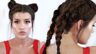 3 POPULAR RAVE HAIRSTYLES FOR EDC LAS VEGAS HEATLESS UPDOS [upl. by Beekman953]