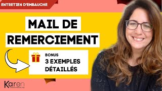 3 exemples de Mail de remerciement après un entretien [upl. by Giark]