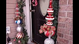 Outdoor Christmas Decor  Large Topiary and Large Gift Box idea [upl. by Hong33]