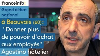 Grand débat  Agostino hôtelier souhaiterait pouvoir quotdonner plus de pouvoir dachat aux employésquot [upl. by Leland881]