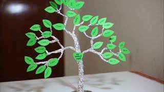 HOW TO MAKE A FAMILY TREE FOR KIDS  Aluminum foil craft ideas  Simple Frugal Life [upl. by Zerimar195]