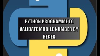 Python programme to validate mobile number is valid or not by Regex coding softwaretestengineer [upl. by Damaris]