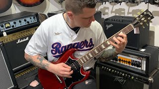 CracklyJack guitarshopfolkestone885 ripping riffs on a 2016 Gibson SG Standard P90  Marshall [upl. by Anilec455]