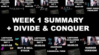 LeetCode Week 1 Summary  DivideampConquer and More [upl. by Enelhtac800]