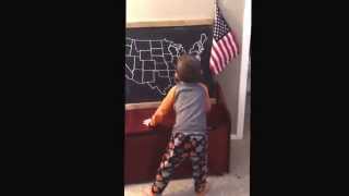 5 year old sings 50 states and capitals song [upl. by Aylward]